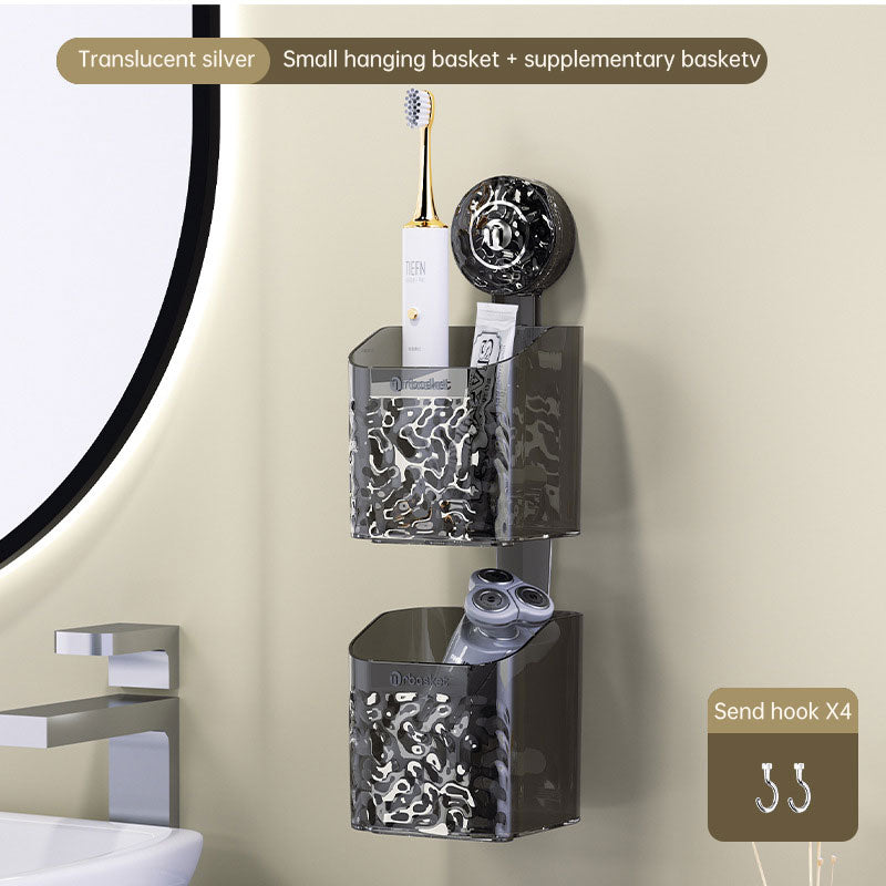 Suction tray rack bathroom shelf no punch bathroom wash table hanging basket wall hanging wall receiving rack Julia M Home & Kitchen