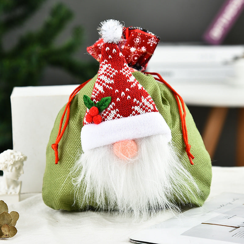 Christmas Faceless Doll Tote Bag Creative Christmas Apple Bag Candy Bag Christmas Gift Bundle Pocket eprolo