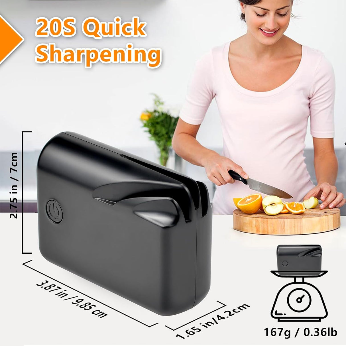 Electric Knife Sharpener, Professional Knife Sharpener for Home, Stages for Kitchen Knives Quick Sharpening & Polishing Julia M Home & Kitchen