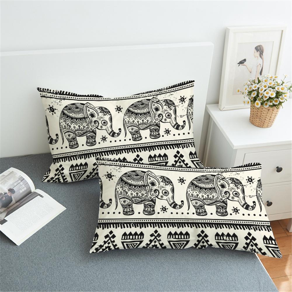 Bedding Pillowcase Bohemian elephant 3D Print Pillow Case Pillow Bedding - Julia M LifeStyles