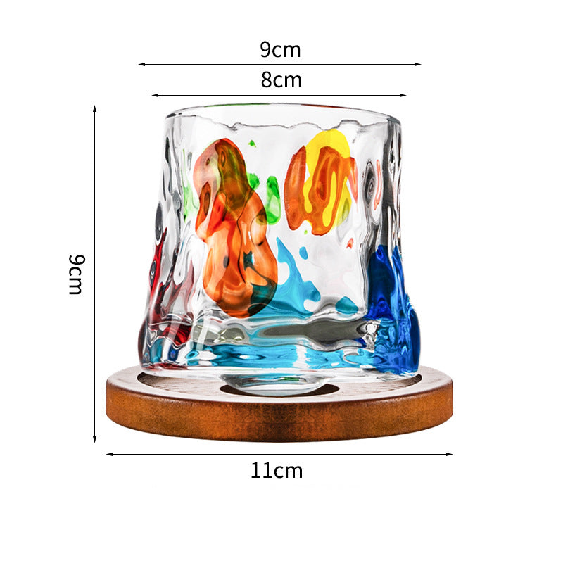 Hand drawn rotating glass cups multiple multi-purpose whiskey glasses rotating glass cups Julia M Home & Kitchen