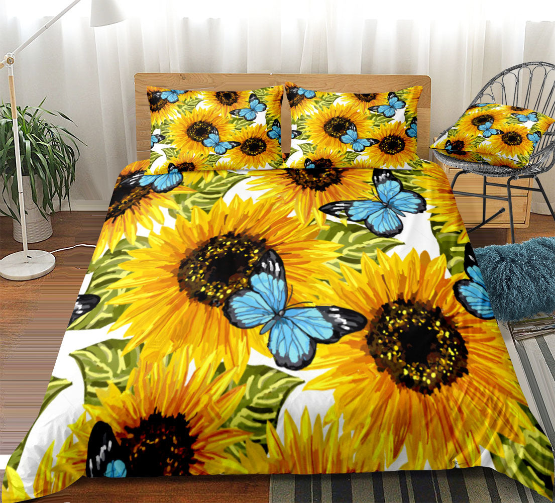 Flower home textile room bedroom bedding sunflower three or four pieces - Julia M LifeStyles