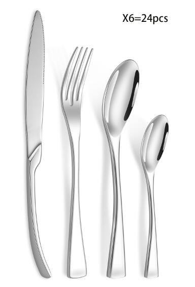 Luxury 24-Piece 304 Stainless Steel Cutlery Set - Dishwasher Safe Silverware Julia M Home & Kitchen