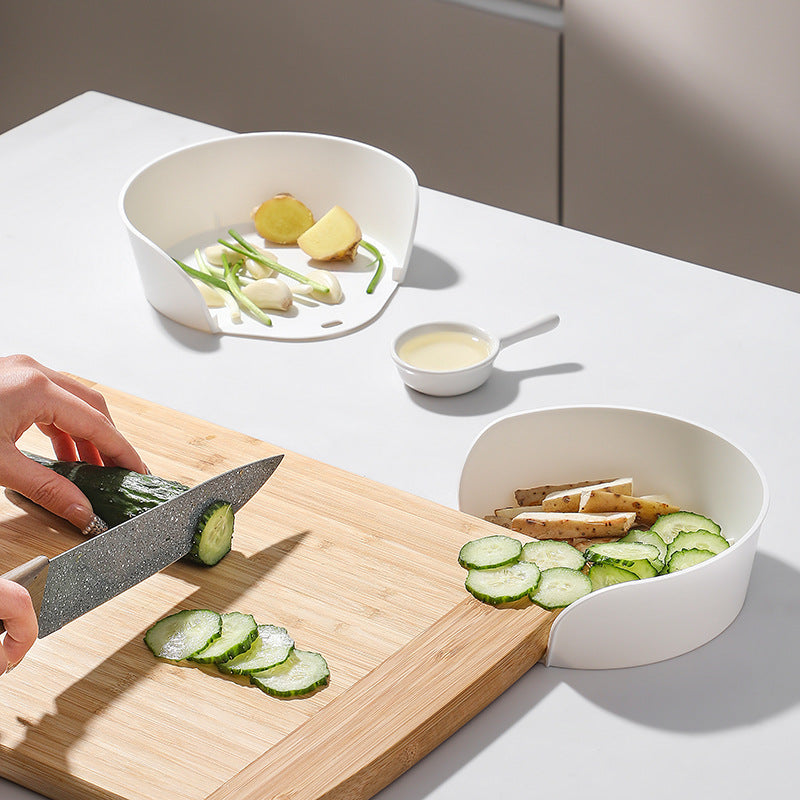 Vegetable board corner storage stir fry and side dish plate round white vegetable preparation plate - Julia M LifeStyles