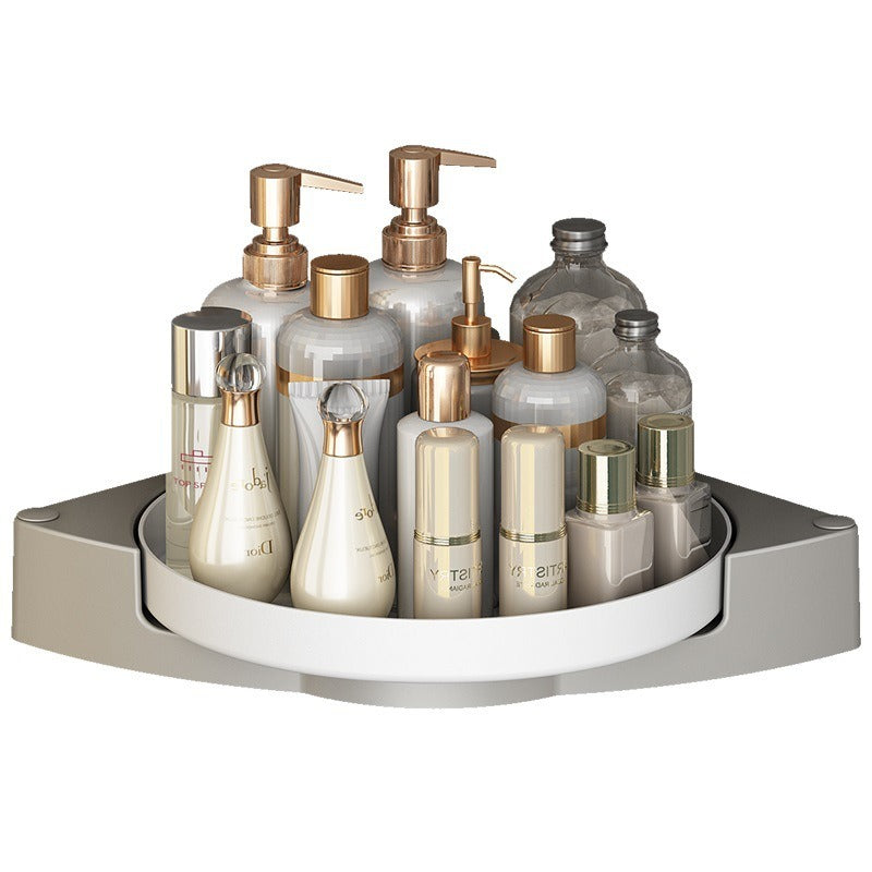 Rotating toilet triangle storage rack wall mounted bathroom toilet no drilling wall corner shower gel storage rack Julia M Home & Kitchen