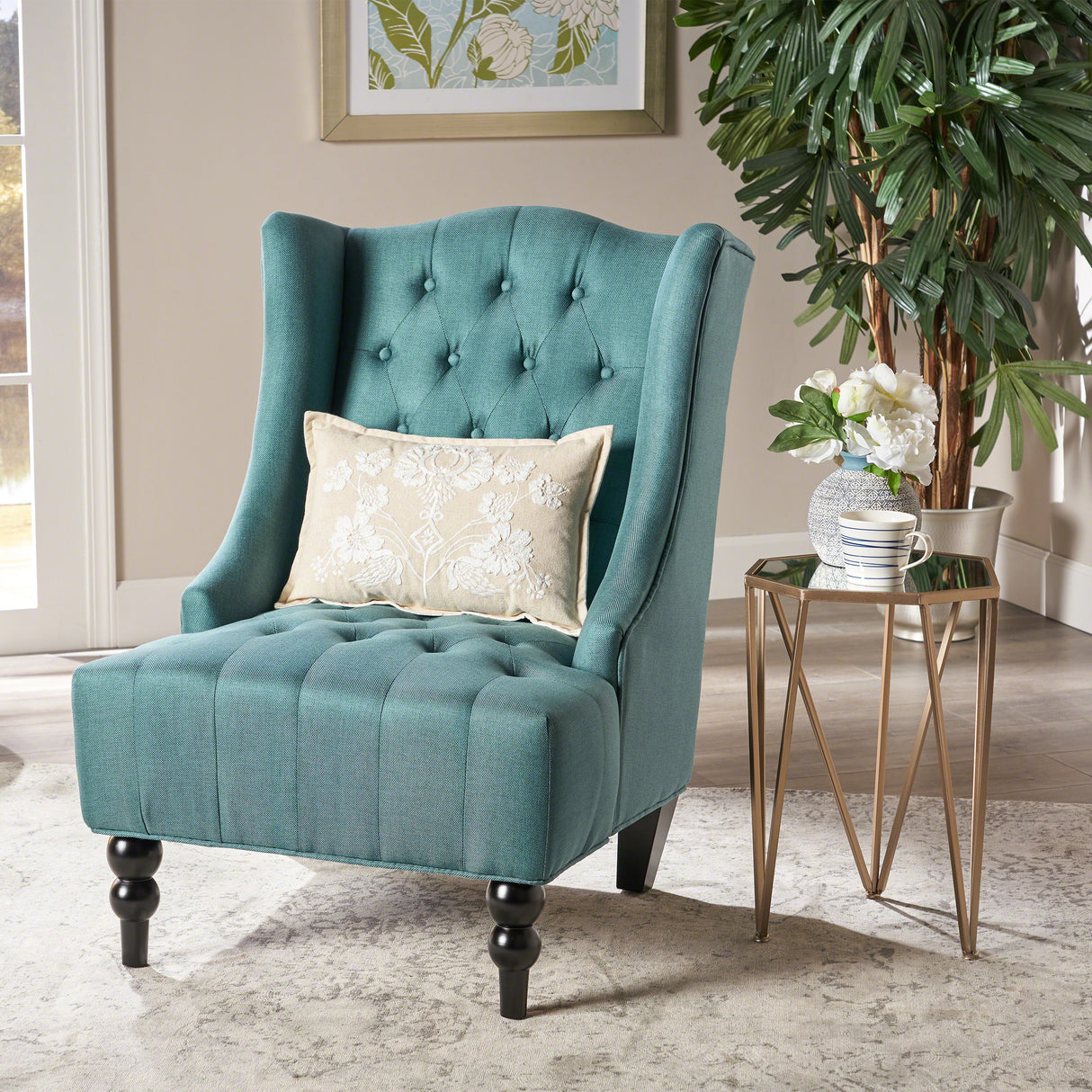 Upholstered Wingback Chair - Julia M LifeStyles