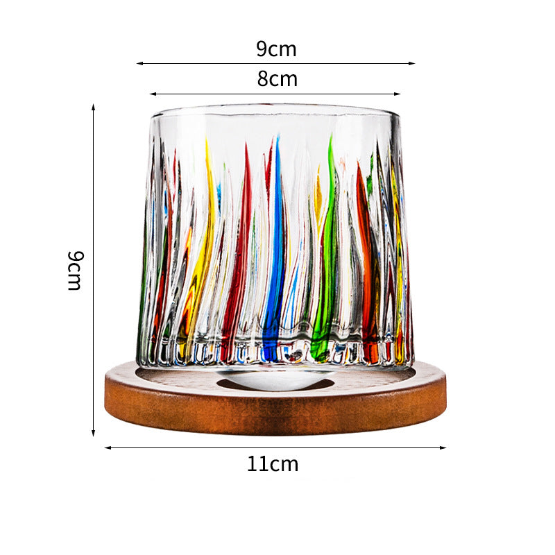 Hand drawn rotating glass cups multiple multi-purpose whiskey glasses rotating glass cups Julia M Home & Kitchen