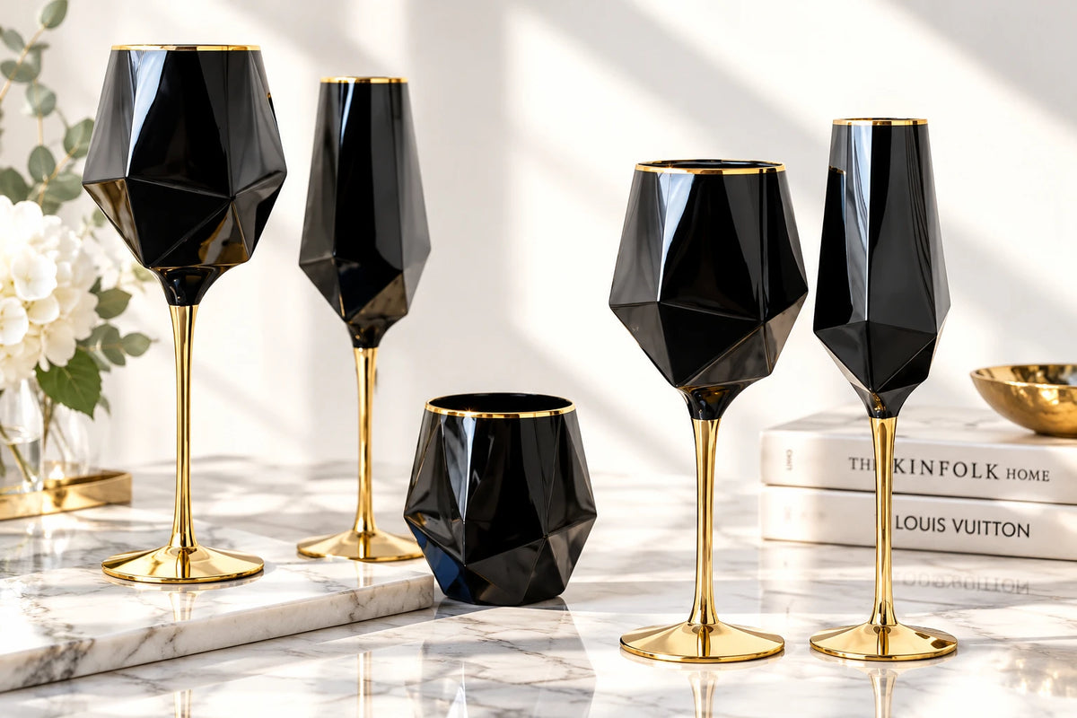 Noir & Gold Glassware