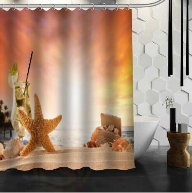 Waterproof Shower Curtain Bathroom Curtain Beach Spa Shower Curtain - Julia M LifeStyles