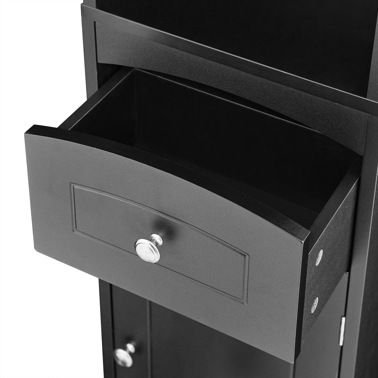 Tall Bathroom Cabinet, Freestanding Storage Cabinet with Drawer, MDF Board, Adjustable Shelf, Black - Julia M LifeStyles