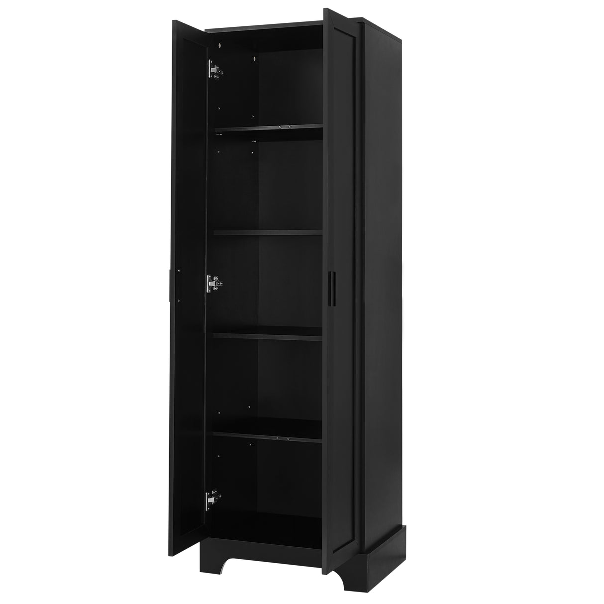 Storage Cabinet with Two Doors for Bathroom, Office, Adjustable Shelf, MDF Board, Black - Julia M LifeStyles