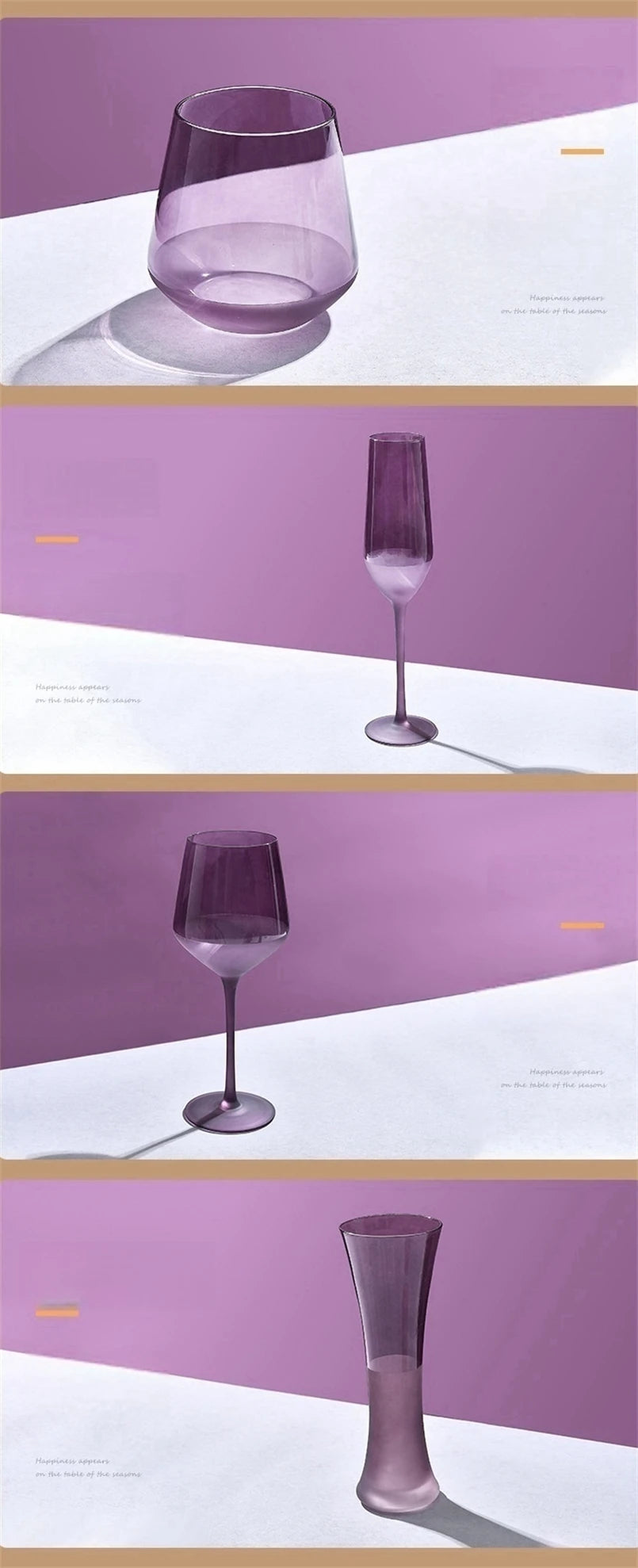 Purple Frosted Glass Wine Goblet: Elegant Champagne Cup Julia M Home & Kitchen