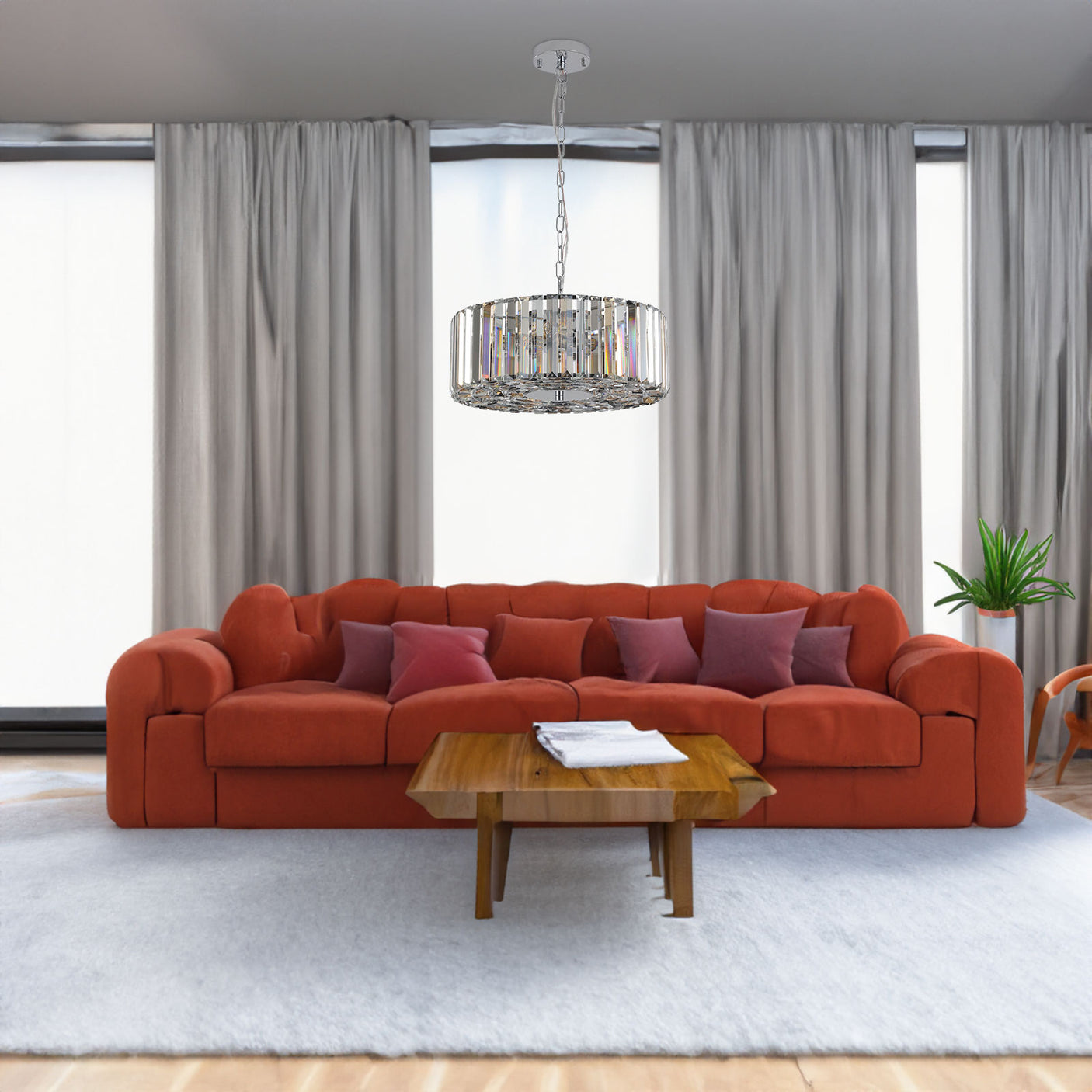 Modern Crystal Chandelier for Living-Room Round Cristal Lamp Luxury Home Decor Light Fixture