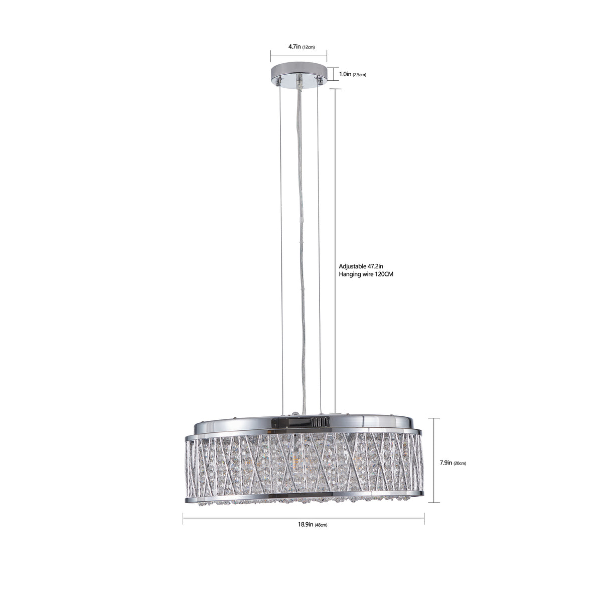 Modern Crystal Ceiling Light – Round Flush Mount Chandelier