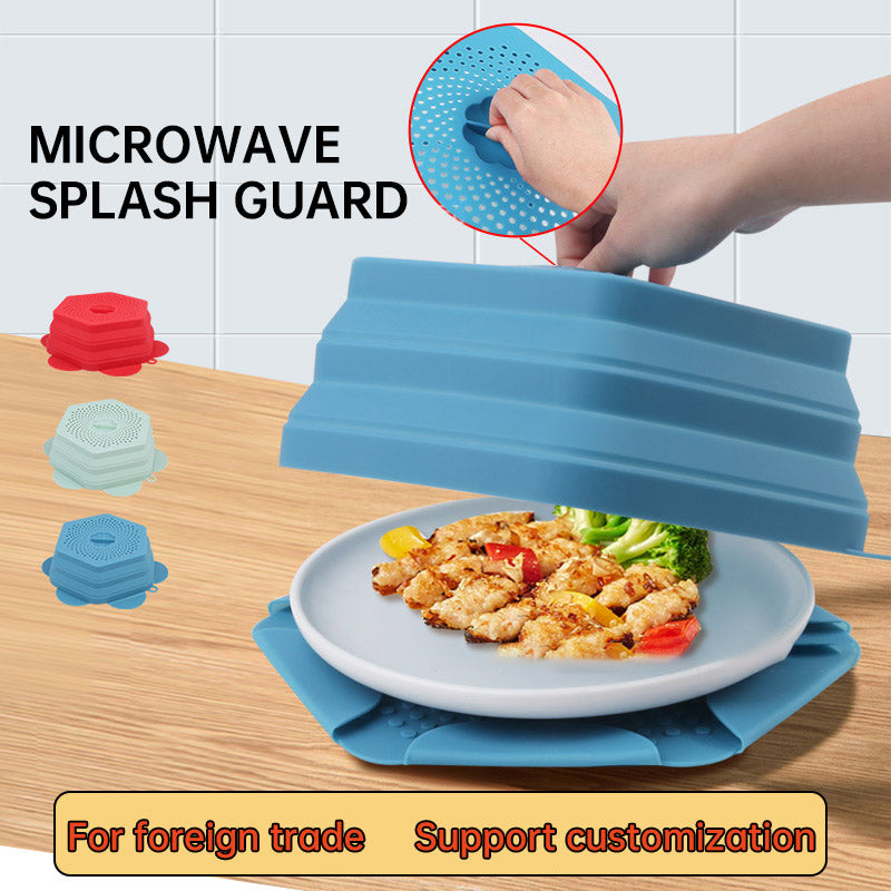 Microwave Oven Anti Spluttering Lid Collapsible Silicone Microwave Food Cover with Plate Microwave Cover lids - Julia M LifeStyles
