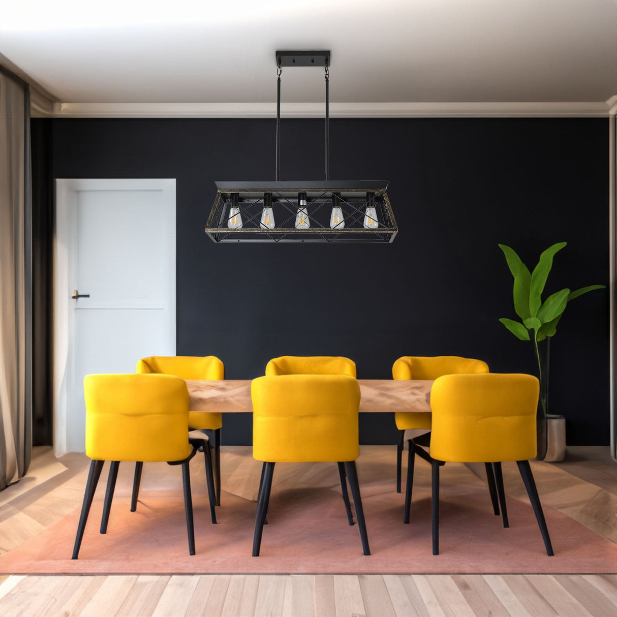 European Style 5-Light Farmhouse Chandelier - Rustic Metal Pendant for Dining Rooms Julia M Home & Kitchen