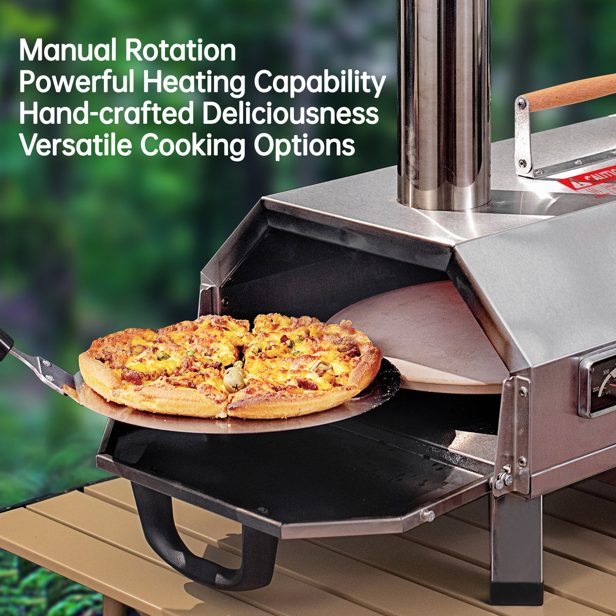 Semi-Automatic Silver 12 Outdoor Pizza Oven Portable Wood Fired Pizza Oven - Julia M LifeStyles