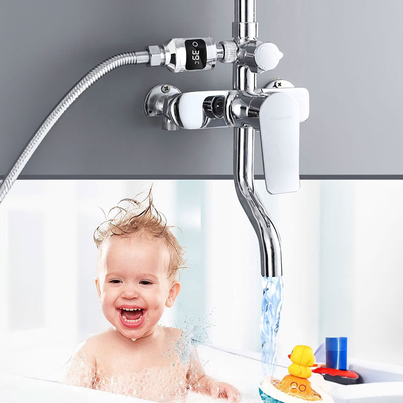 Black LED bathroom shower thermometer (0℃~99℃): accurate temp measurement, smart counter. Julia M Home & Kitchen