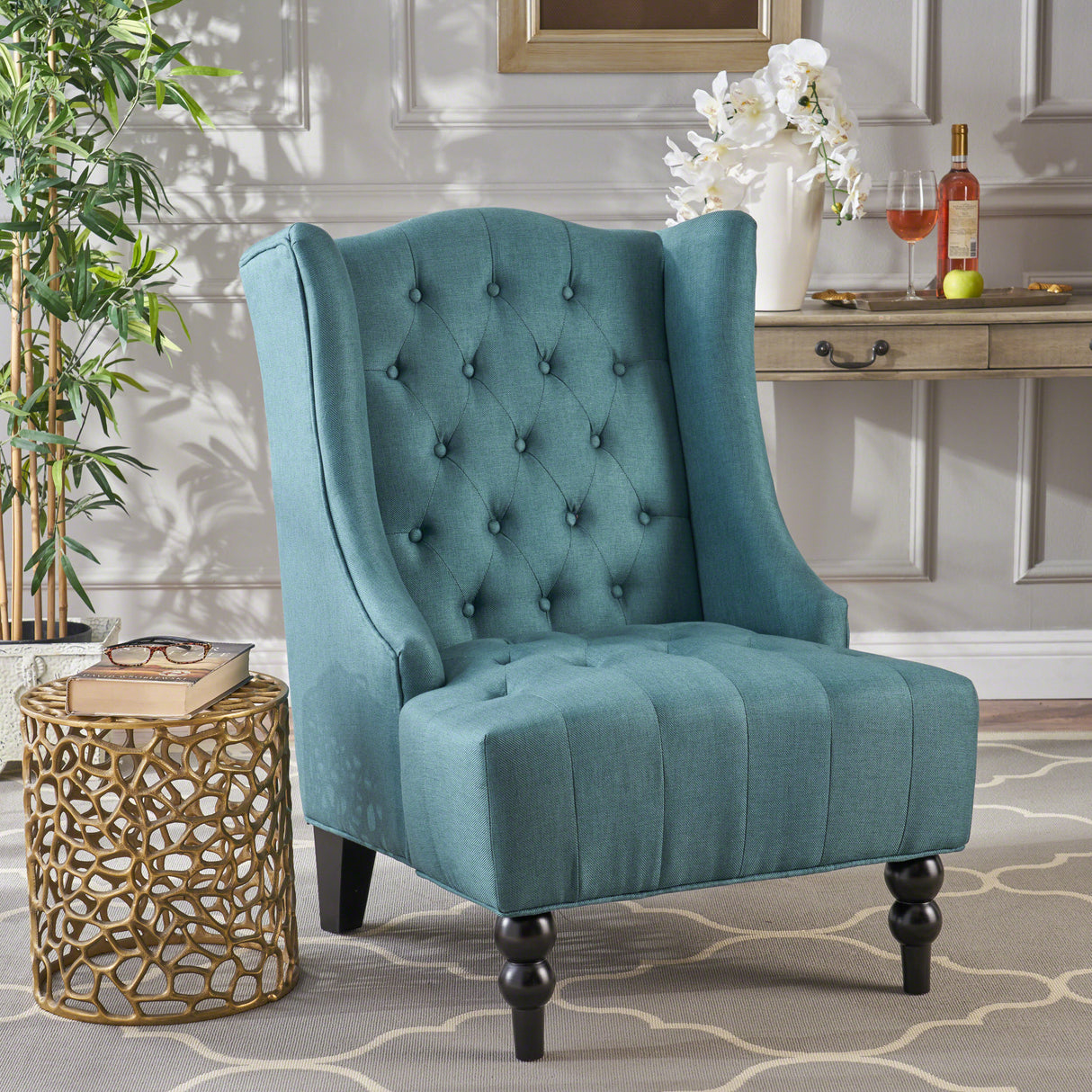 Upholstered Wingback Chair - Julia M LifeStyles