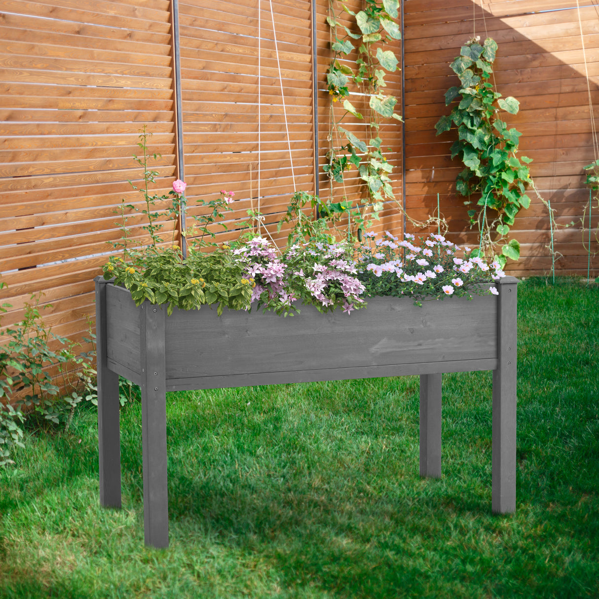 Raised Garden Bed with Legs, Elevated Wooden Planter Box for Outdoor Plants - Julia M LifeStyles