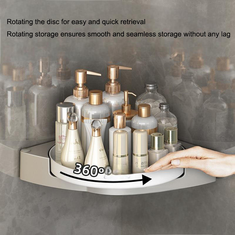 Rotating toilet triangle storage rack wall mounted bathroom toilet no drilling wall corner shower gel storage rack Julia M Home & Kitchen