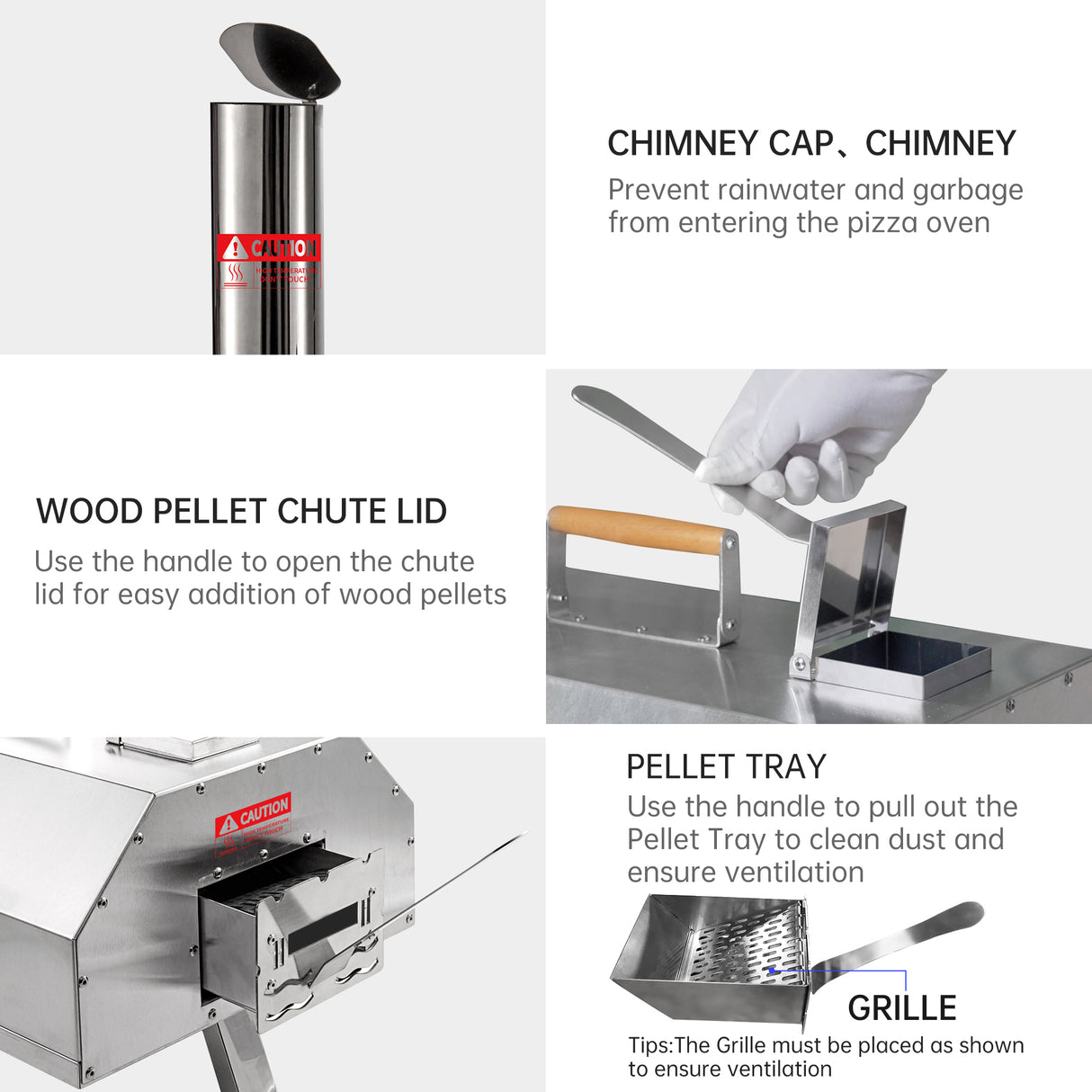 Semi-Automatic Silver 12 Outdoor Pizza Oven Portable Wood Fired Pizza Oven - Julia M LifeStyles