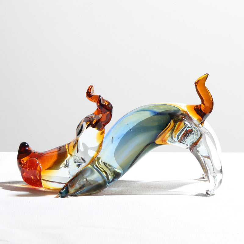 Glass Dog Statue Modern Crystal Home Decor Figures High End Nordic Puppy Figurine Luxury Living Room Decor Crystal Dog eprolo