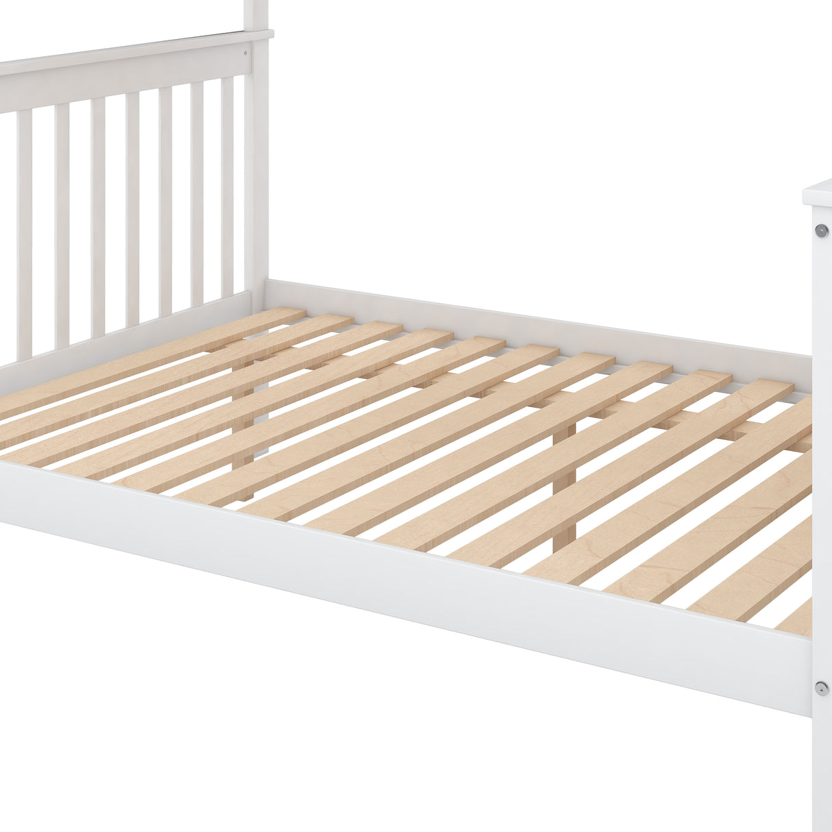 Twin over Full Bunk Bed with Trundle and Staircase White - Julia M LifeStyles