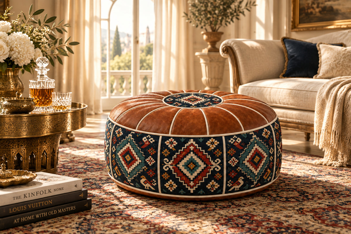 Heritage Floral Storage Pouf Cover