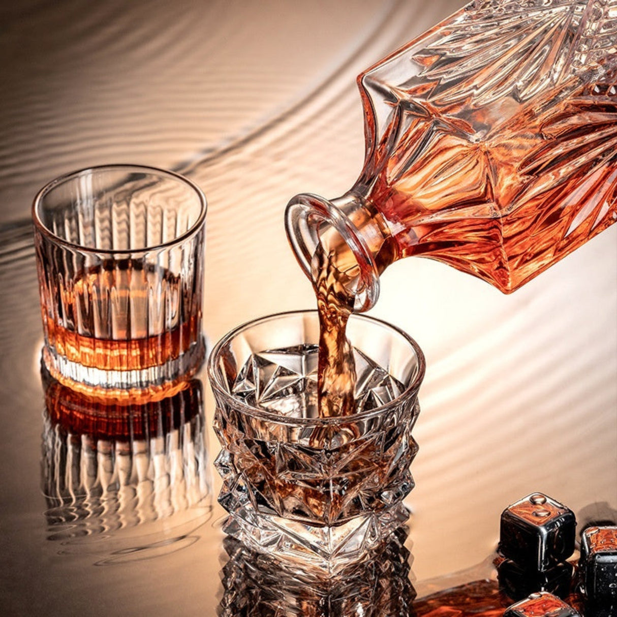 Whiskey Glass & Decanter Set | 7-Piece Barware Set
