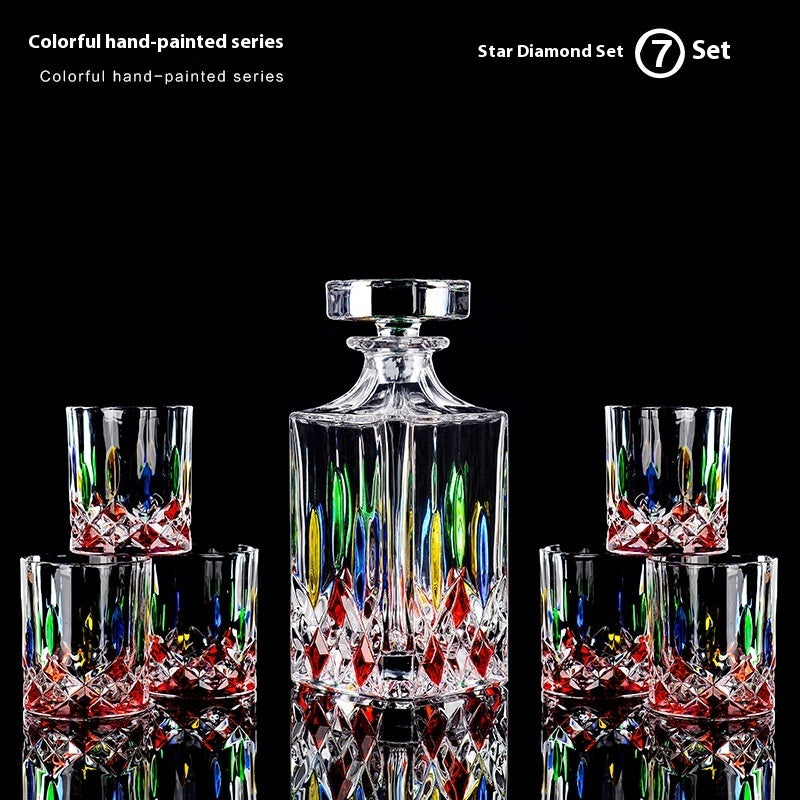 Painted Crystal Glass Liquor Glass Set - High-grade Wine Set