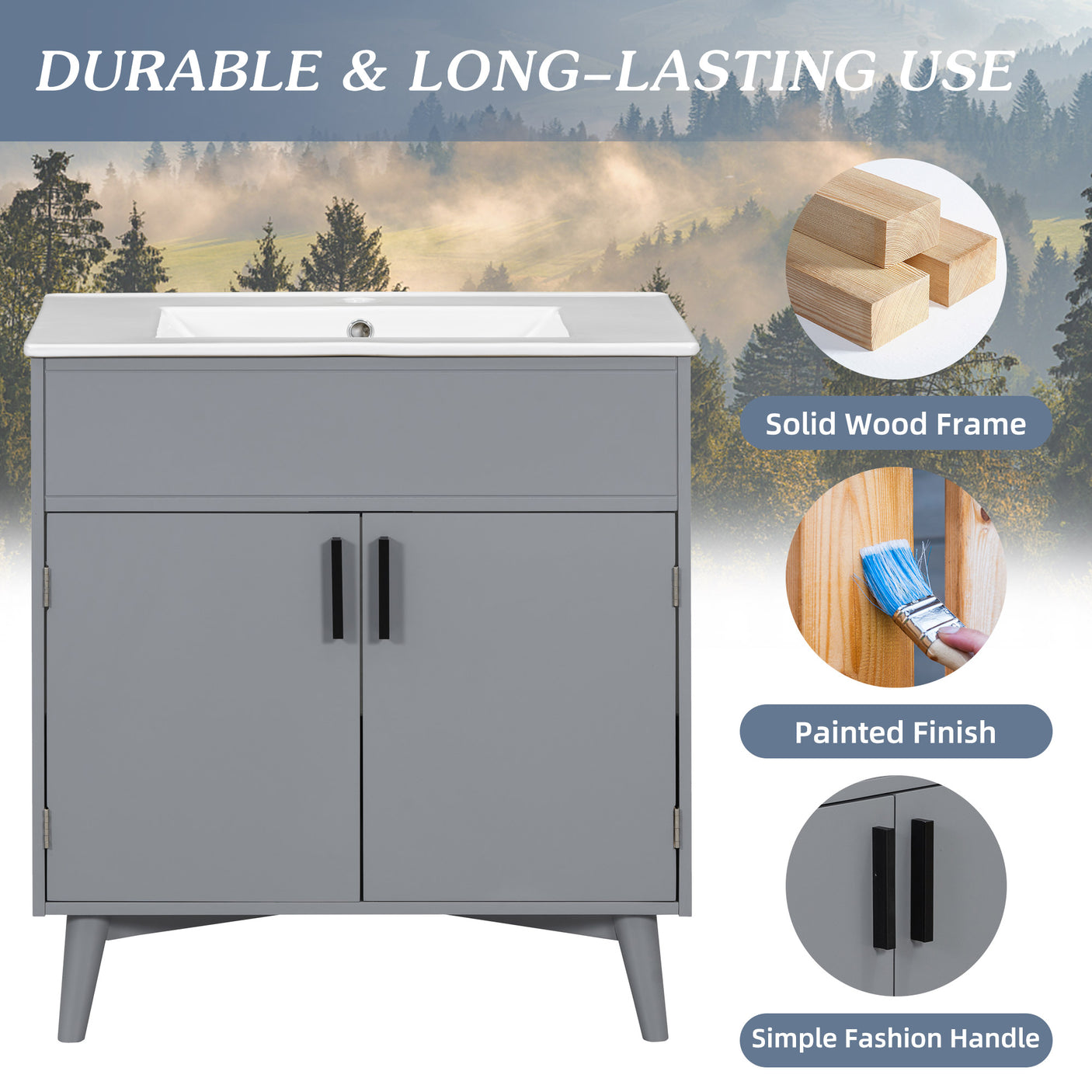 Bathroom vanity Set with Sink, Combo Cabinet, Bathroom Storage Cabinet - Julia M LifeStyles