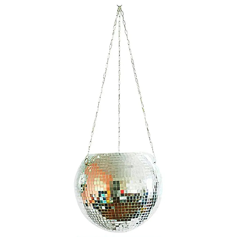Disco Ball Hanging Flower Pot For Indoor Plants Bohemian Style Flower Planter Pots Rope Mirror Hanging Basket Garden Decor eprolo