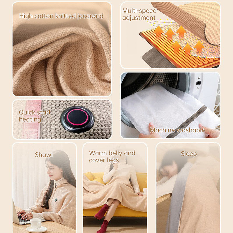 Versatile Women's Portable Heated Shawls: Combining Soft Zipper and USB Heating Technology for Cozy Warmth - Julia M LifeStyles