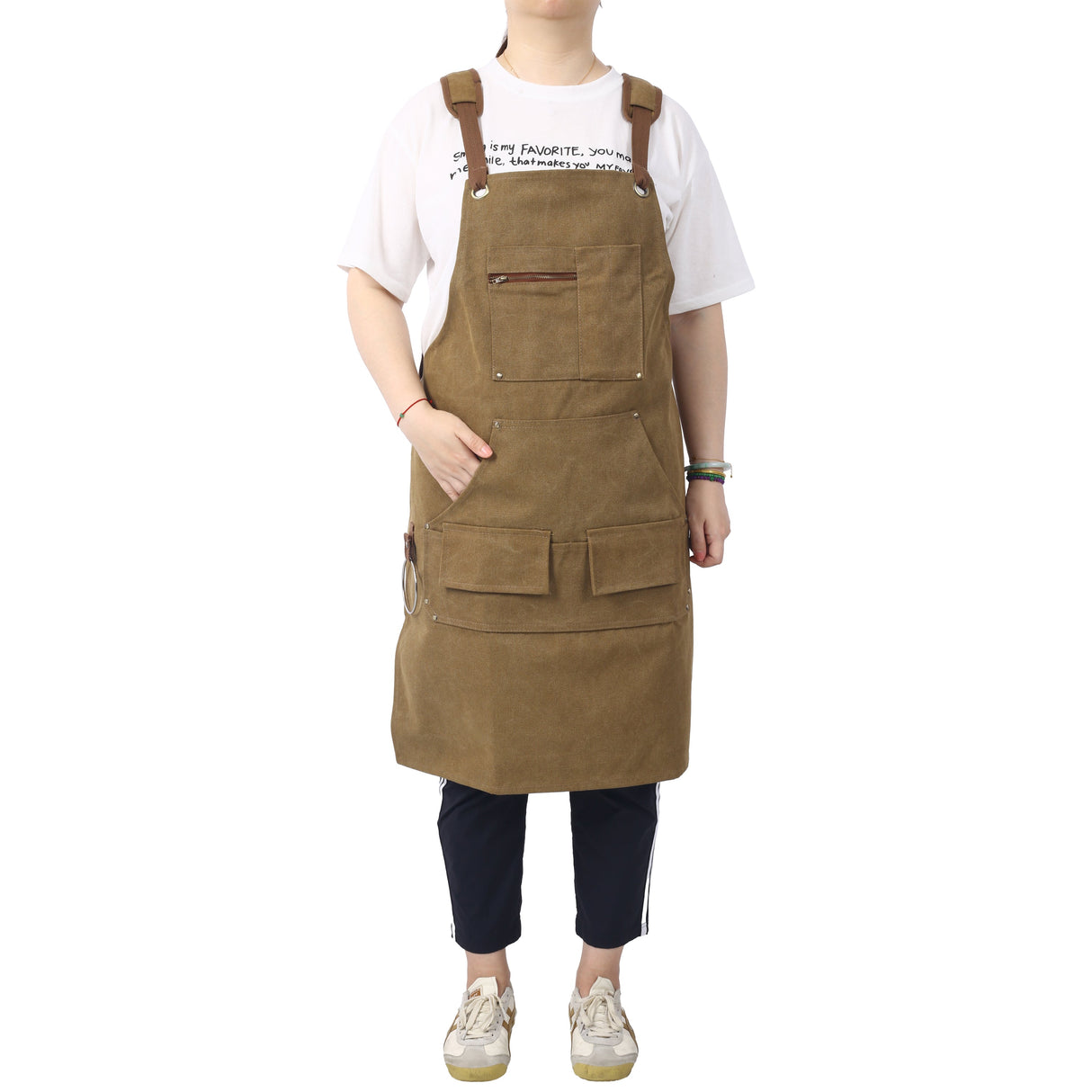 Long heavy-duty canvas tool apron, carpenter apron, carpenter 16 ounces, fully adjustable, no need for waxing eprolo