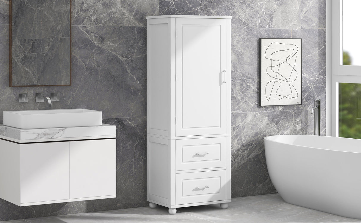 European Style Tall Bathroom Storage Cabinet with Adjustable Shelves and Drawers Julia M Home & Kitchen