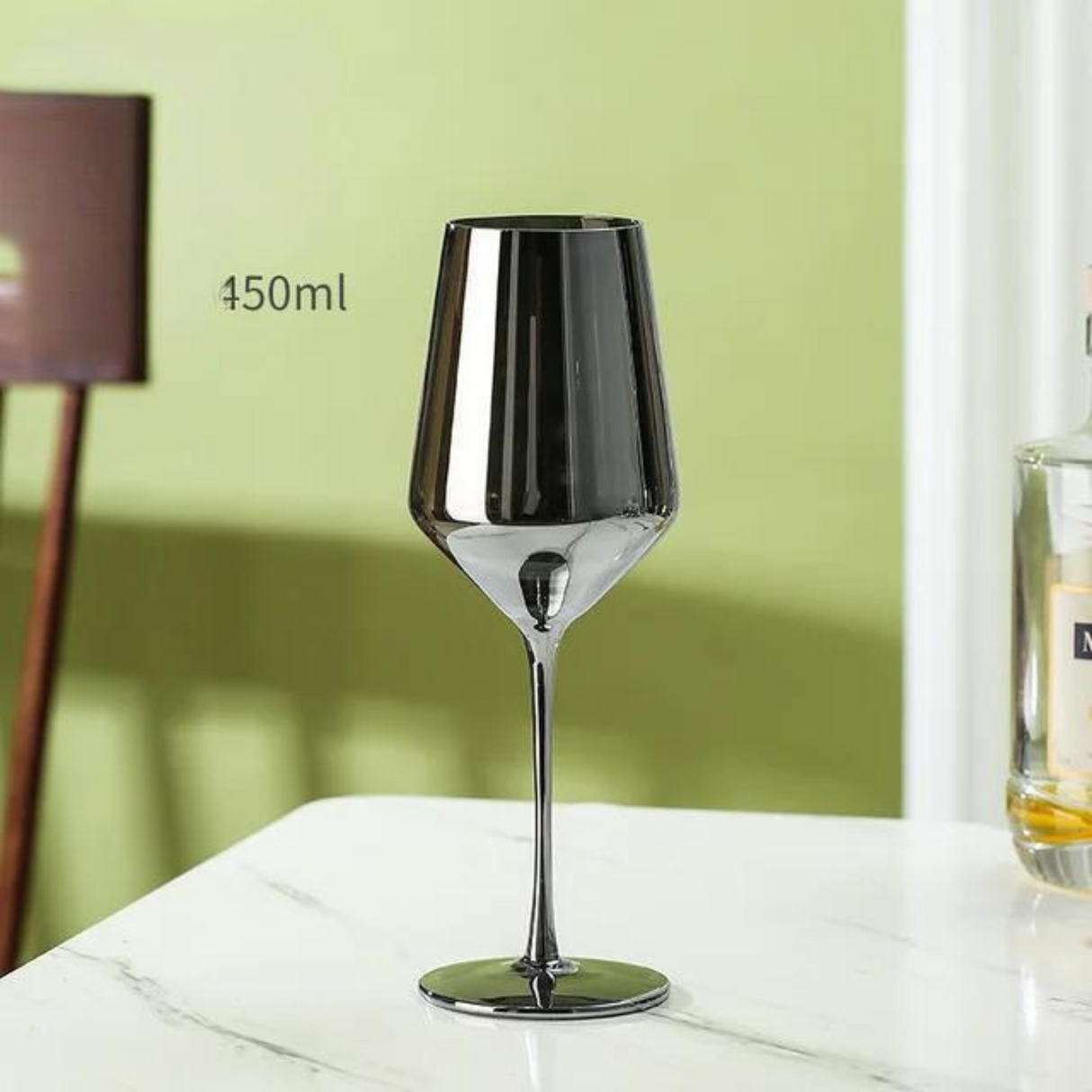 Electroplated Black Crystal Brandy Goblet - Smoky Gray Elegance Julia M Home & Kitchen