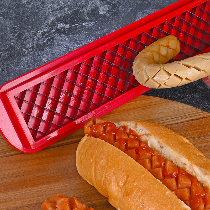 Cross - Groove Sausage & Hot Dog Slicer: Precision Mesh, Ideal Kitchen Accessory. Julia M Home & Kitchen