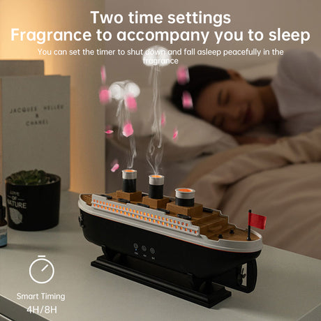 Titanic ship model humidifier (250ml), also an essential oil diffuser with jellyfish smoke ring spray for home aroma. - Julia M LifeStyles