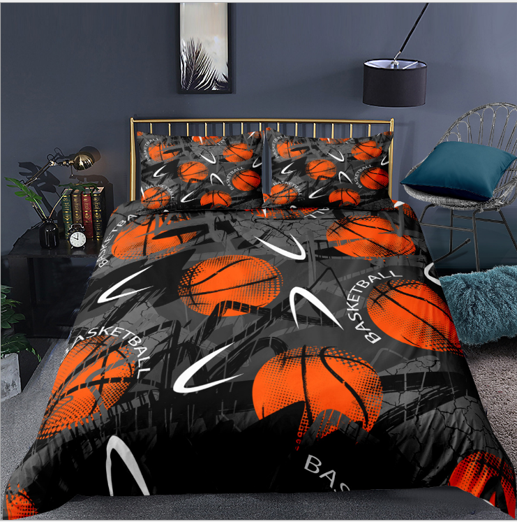 3D digital printing three piece quilt cover for sports basketball and football bedding Julia M Home & Kitchen
