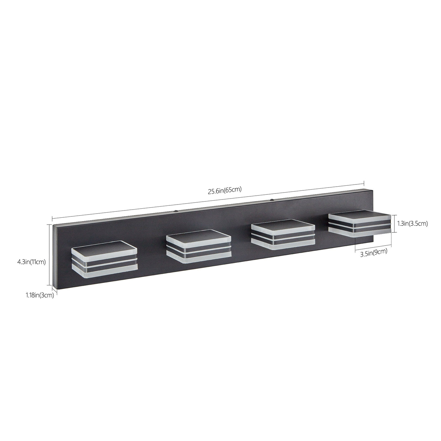 LED Modern Black Vanity Lights, 4-Lights Acrylic Matte Black Bathroom Vanity Lights Over Mirror Julia M Home & Kitchen