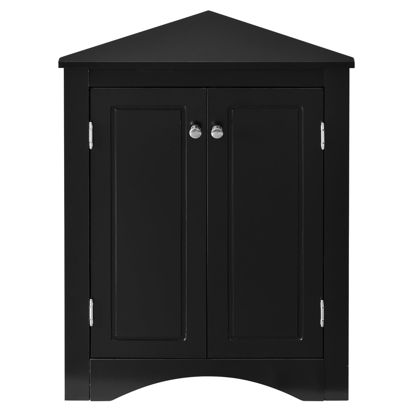 Black Triangle Bathroom Storage Cabinet with Adjustable Shelves, Freestanding Floor Cabinet for Home Kitchen - Julia M LifeStyles