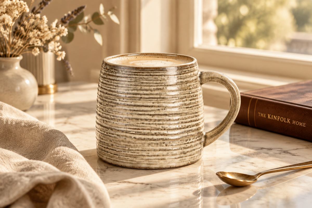 Ribbed Ceramic Cup | 550 mL