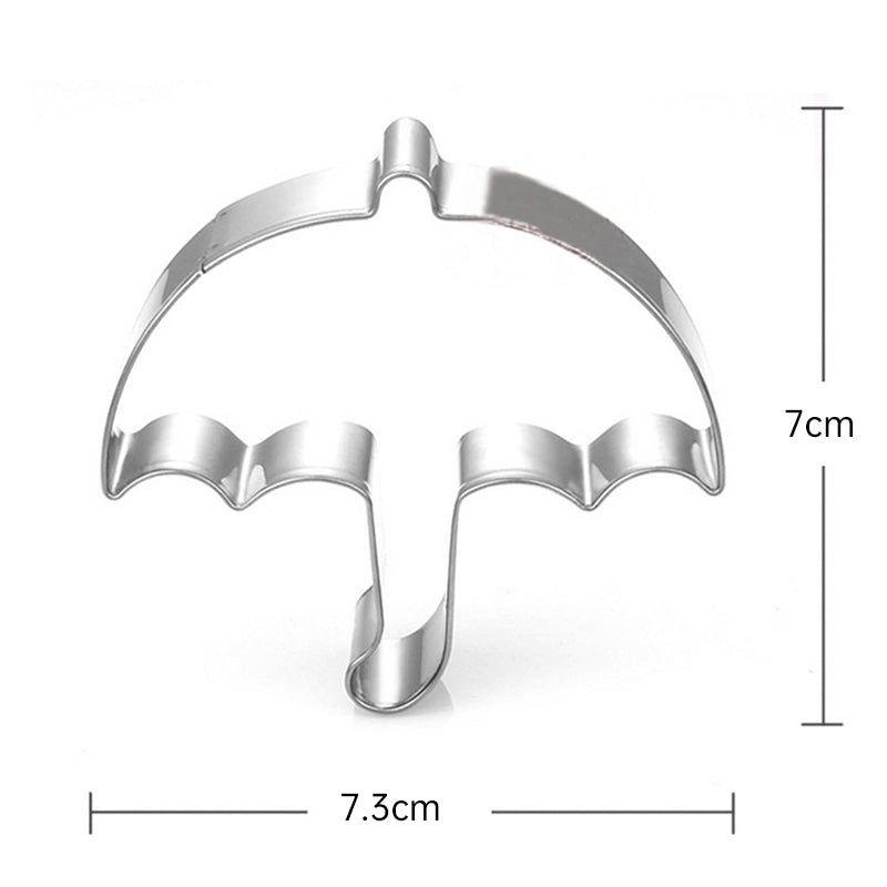 Sugar Candy Tools: Stainless Cutters, Choco Molds, Umbrella Cutter, 6 - pce Biscuit Kit for Fam & Party