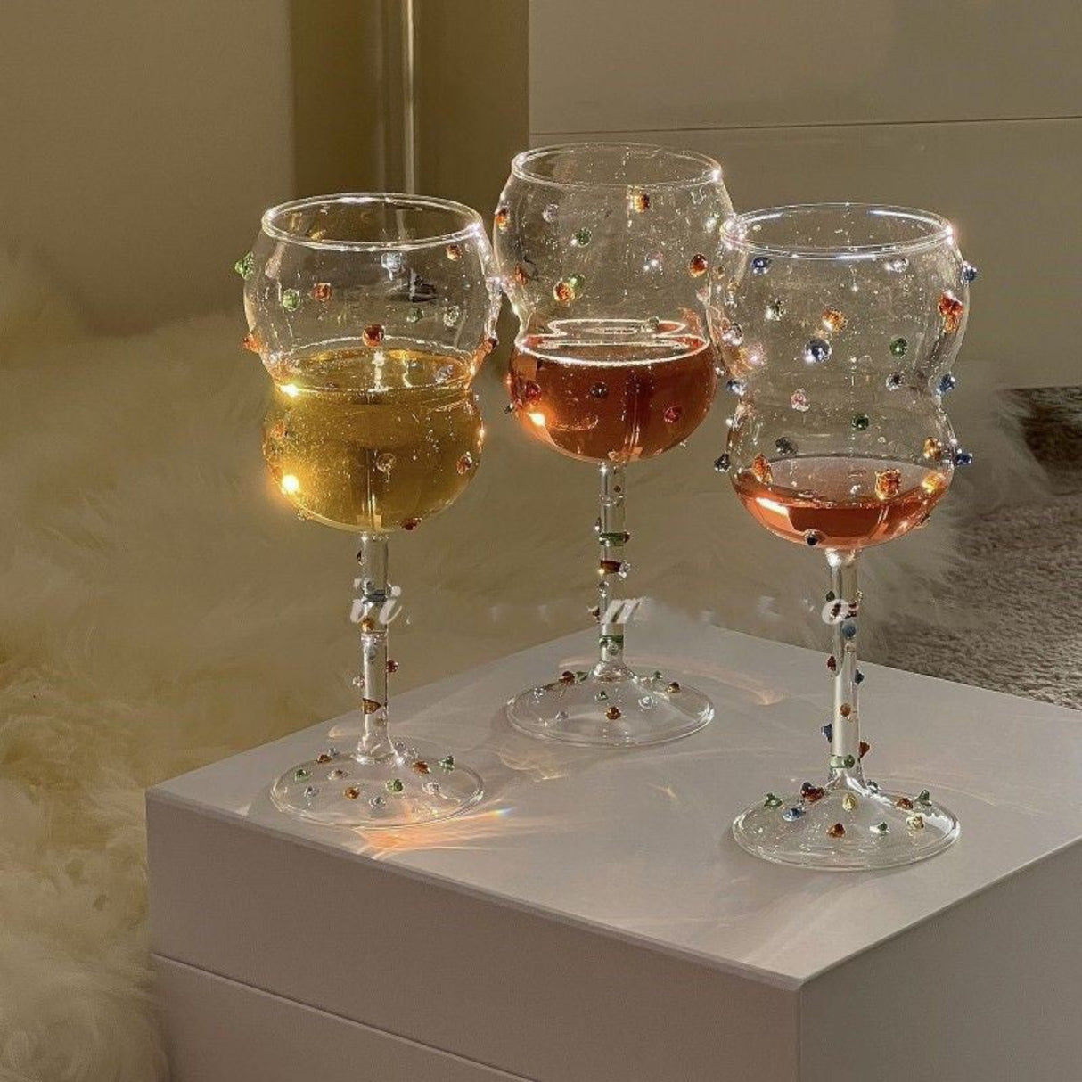 Gao Jiao Tall Colored Sugar Bean Glass Cup 300ml