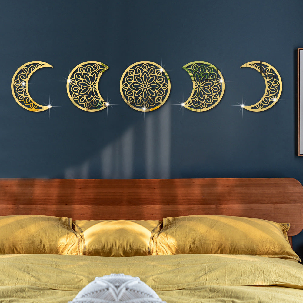 European Style 3D Stereoscopic Moon Phase Acrylic Mirror Wall Sticker Julia M Home & Kitchen