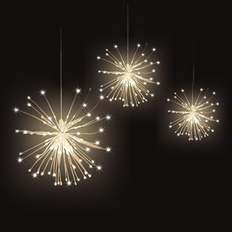 Illuminate Your Space with LED Firework String Lights - Warm White & Multi-Color Options Julia M Home & Kitchen