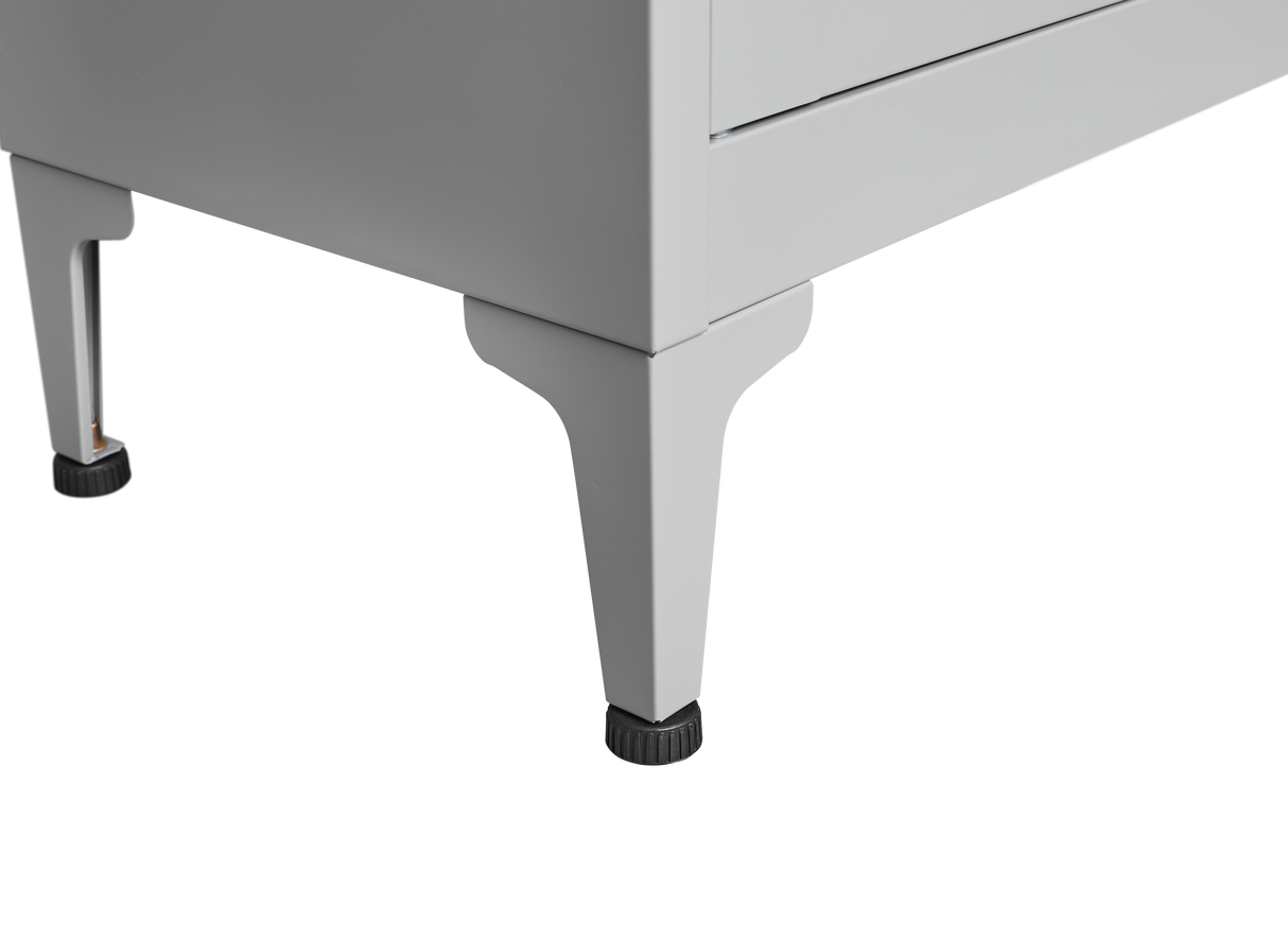 Grey metal kitchen storage cabinet, kitchen pantry storage cabinet with door and shelf, adjustable leveling feet eprolo