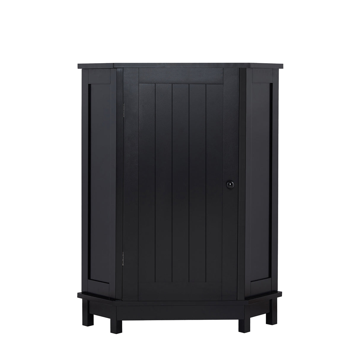 Black Bathroom Cabinet Triangle Corner Storage Cabinet with Adjustable Shelf Modern Style MDF Board - Julia M LifeStyles