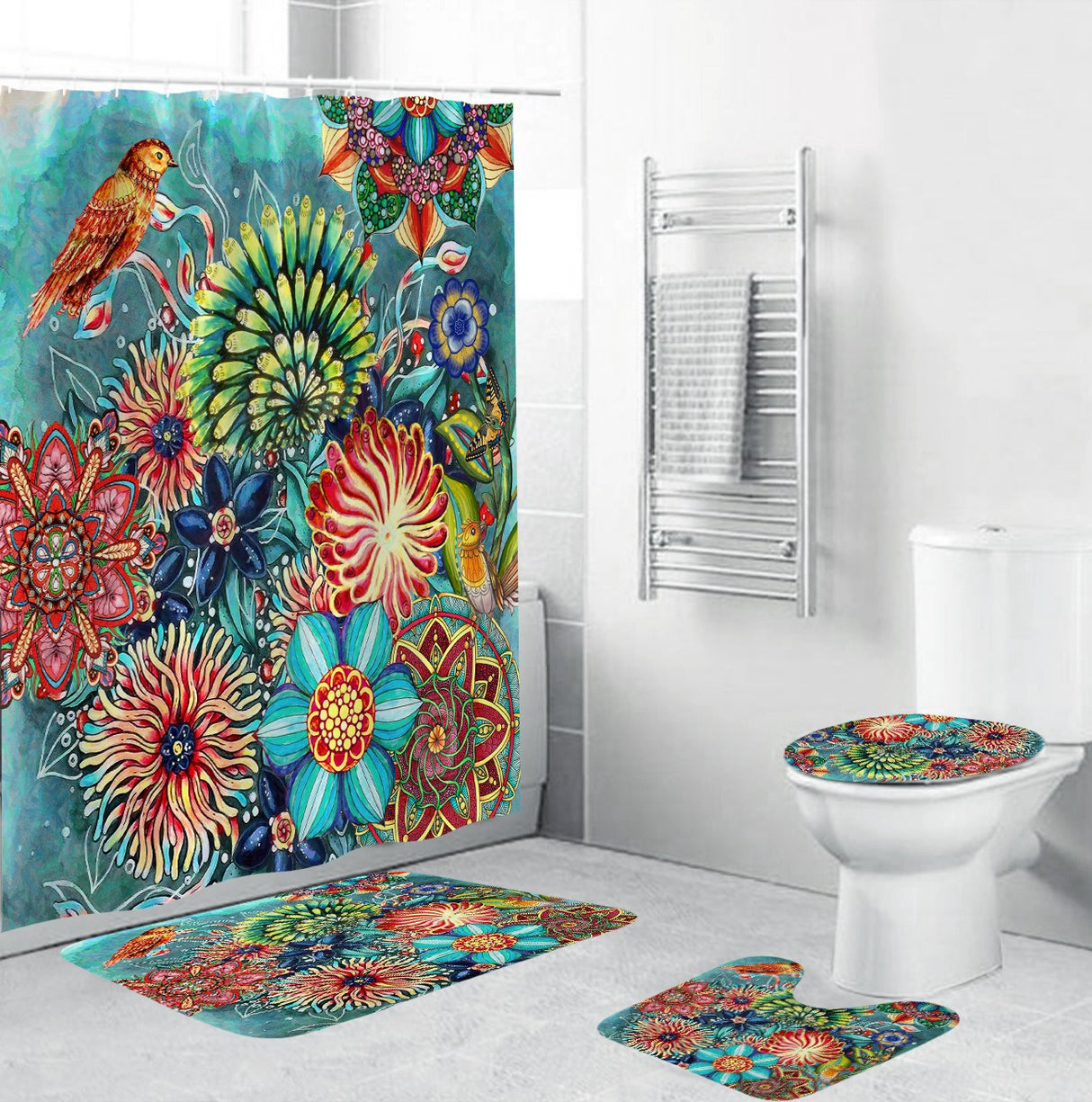 Bohemian Style 3D Digital Printing Polyester Waterproof and Mold Proof Shower Curtain Bathroom Shower Curtain - Julia M LifeStyles